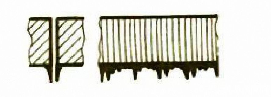 兩邊產生長的不規(guī)則的細絲狀毛刺 兩邊產生長的不規(guī)則的細絲狀毛刺